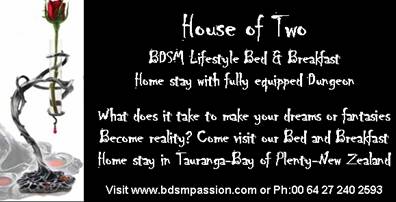 house of two bdsm holidays in new zealand